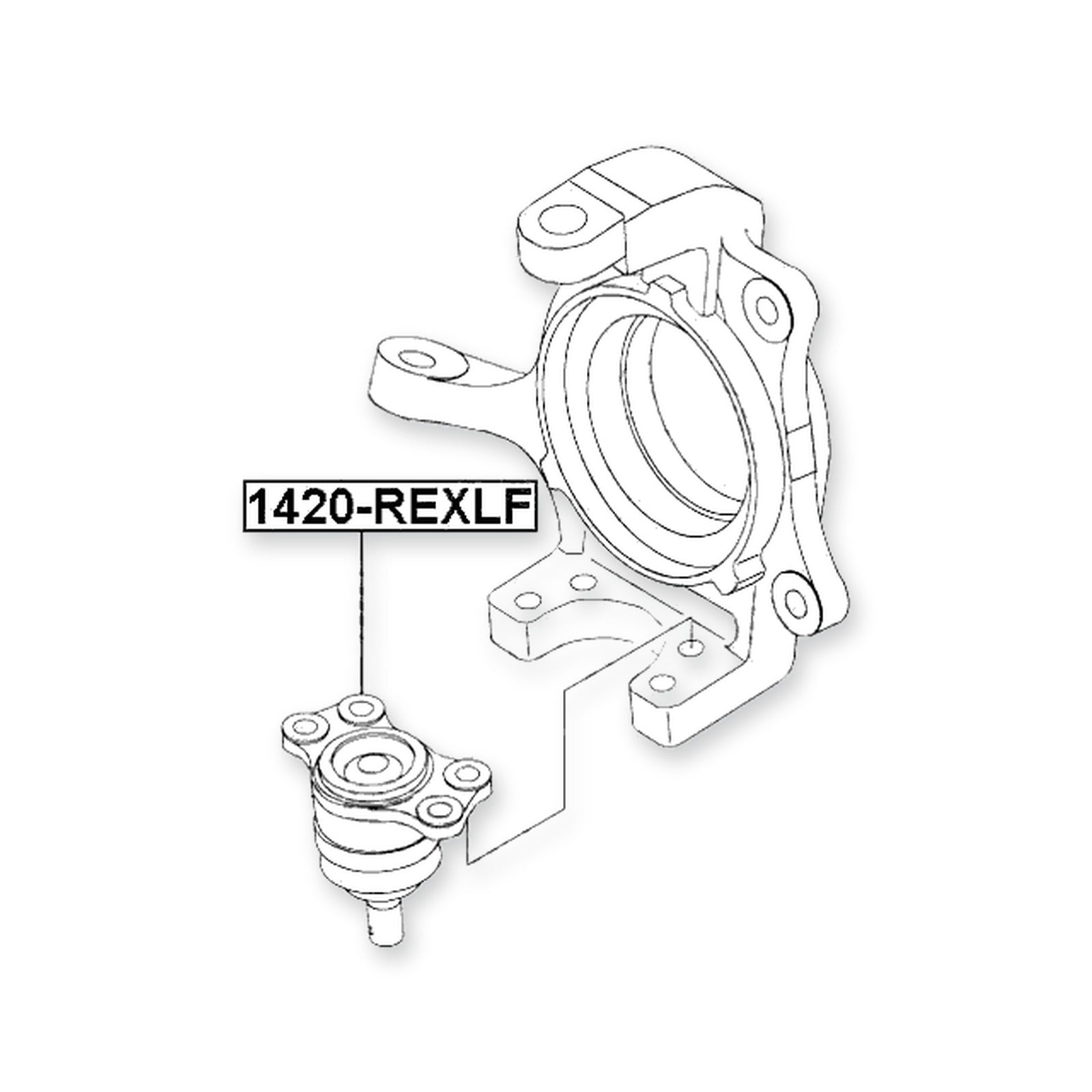 SsangYong Actyon Front Lower Ball Joint Steering Knuckle