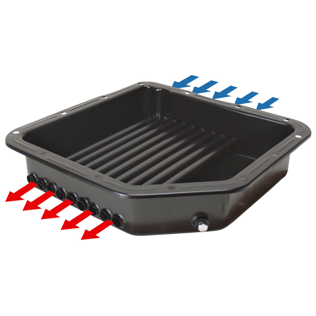 Derale Transmission Cooling Pan GM Turbo Hydro TH350 3-3/8" Deep + Tubes