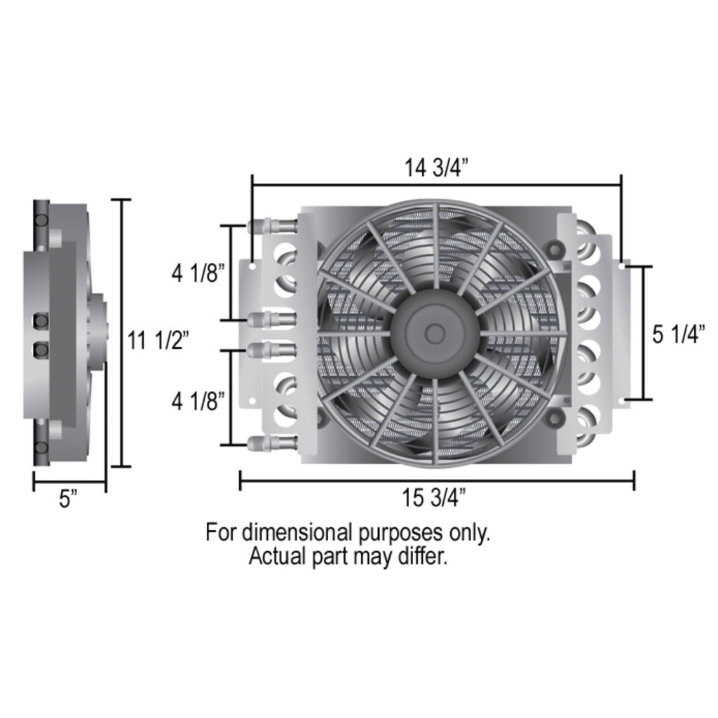 Derale Electra-Cool Dual Circuit Fluid Cooler 8+8 Pass 15-3/4"x11-1/2"x5"