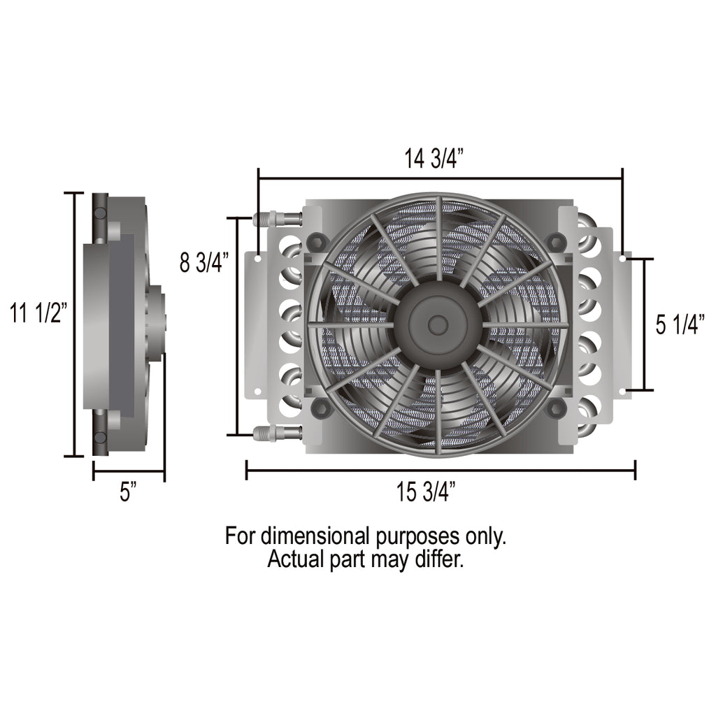 Derale Electra-Cool Fluid Cooler Single 16 Pass 15-3/4"x11-1/2"x5"