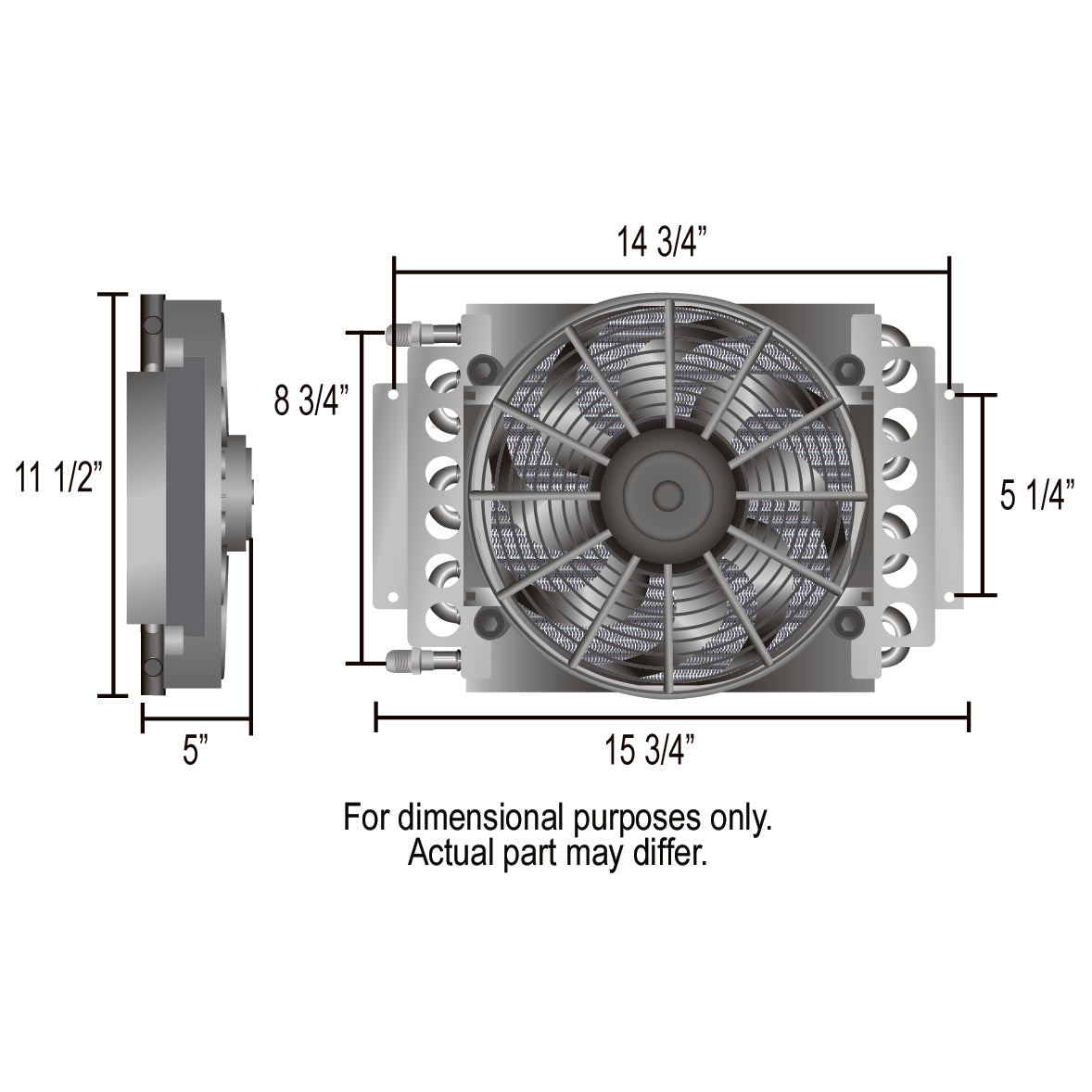 Derale Electra-Cool Fluid Cooler Single 16 Pass 15-3/4"x11-1/2"x5"