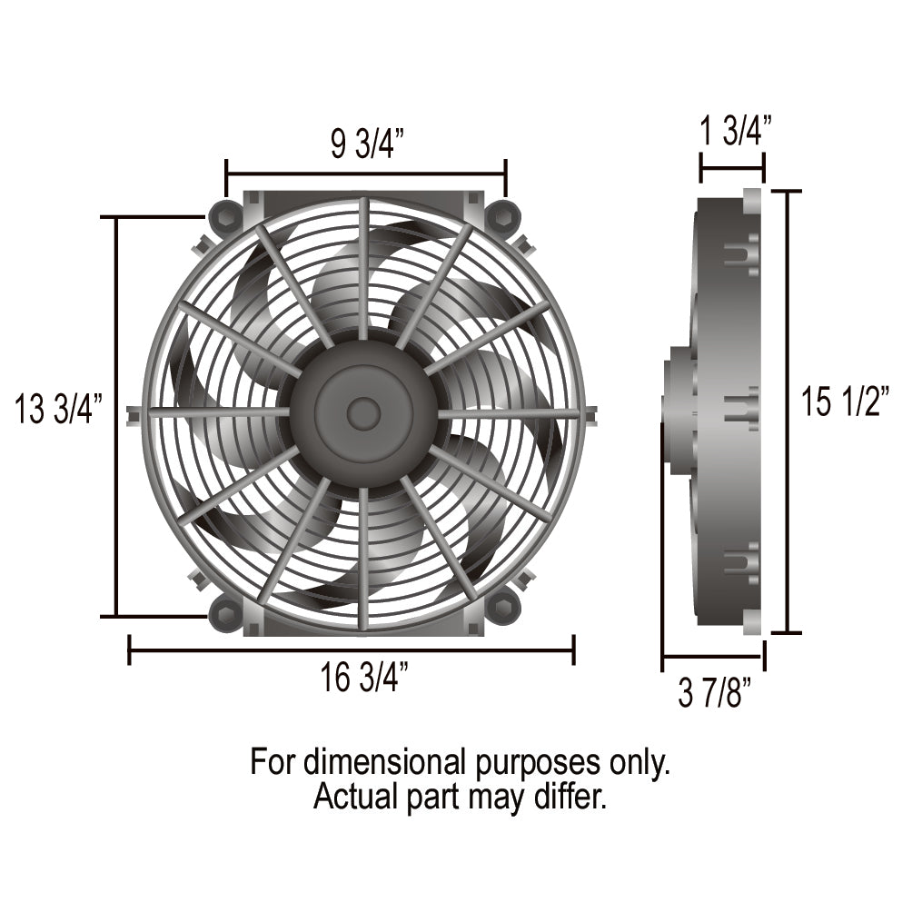 Derale 16" Tornado Reversible 2175Cfm Electric Fan with 180⁰F Thermostat