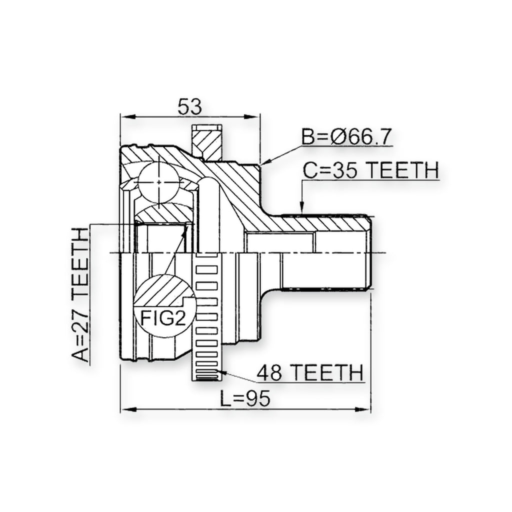 Mercedes-Benz S-Class Front Outer CV Joint 27X67X35 2002-2005