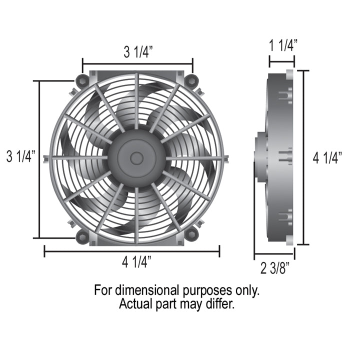 Derale 4" High Output Puller Paddle Fan 125Cfm IP68 Waterproof/Dustproof