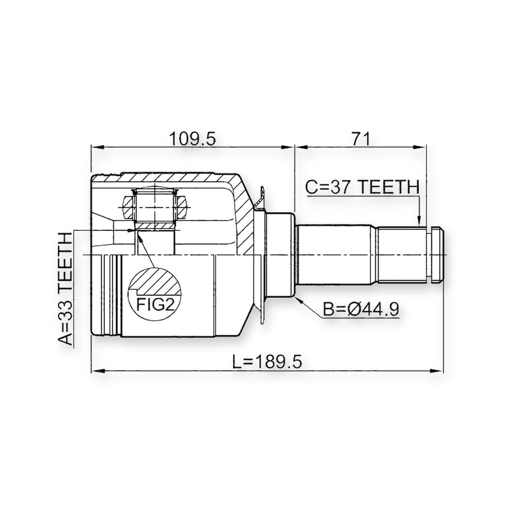 Mercedes-Benz Gl 320 Cdi/350 Bl Front Inner CV Joint 33X44.9X37 2006-2012