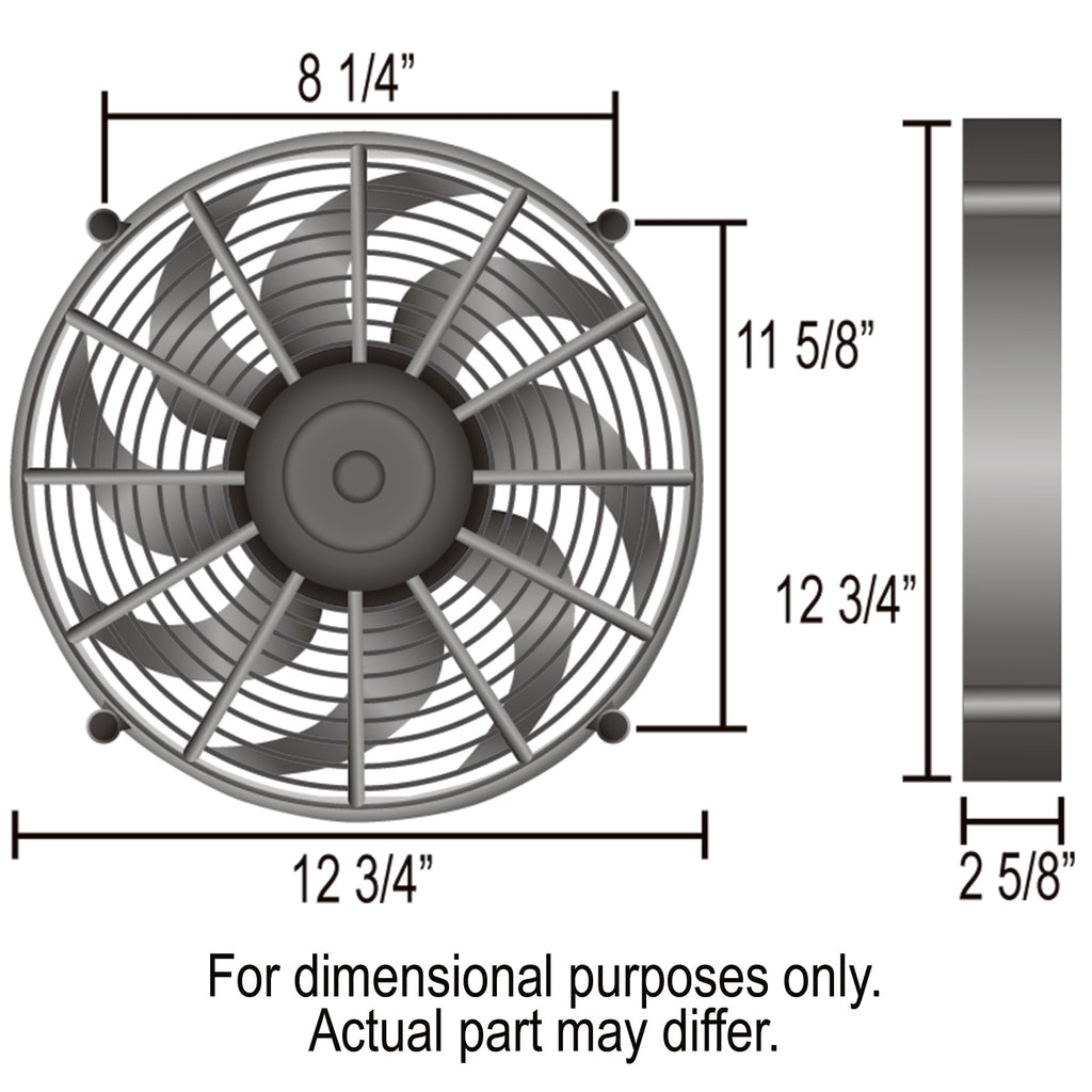 Derale 12" High Output Single Radiator Pusher/Puller 2 Speed Fan 1450Cfm