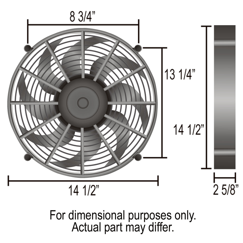 Derale 14" High Output Single Radiator Pusher/Puller 2 Speed Fan 2100Cfm