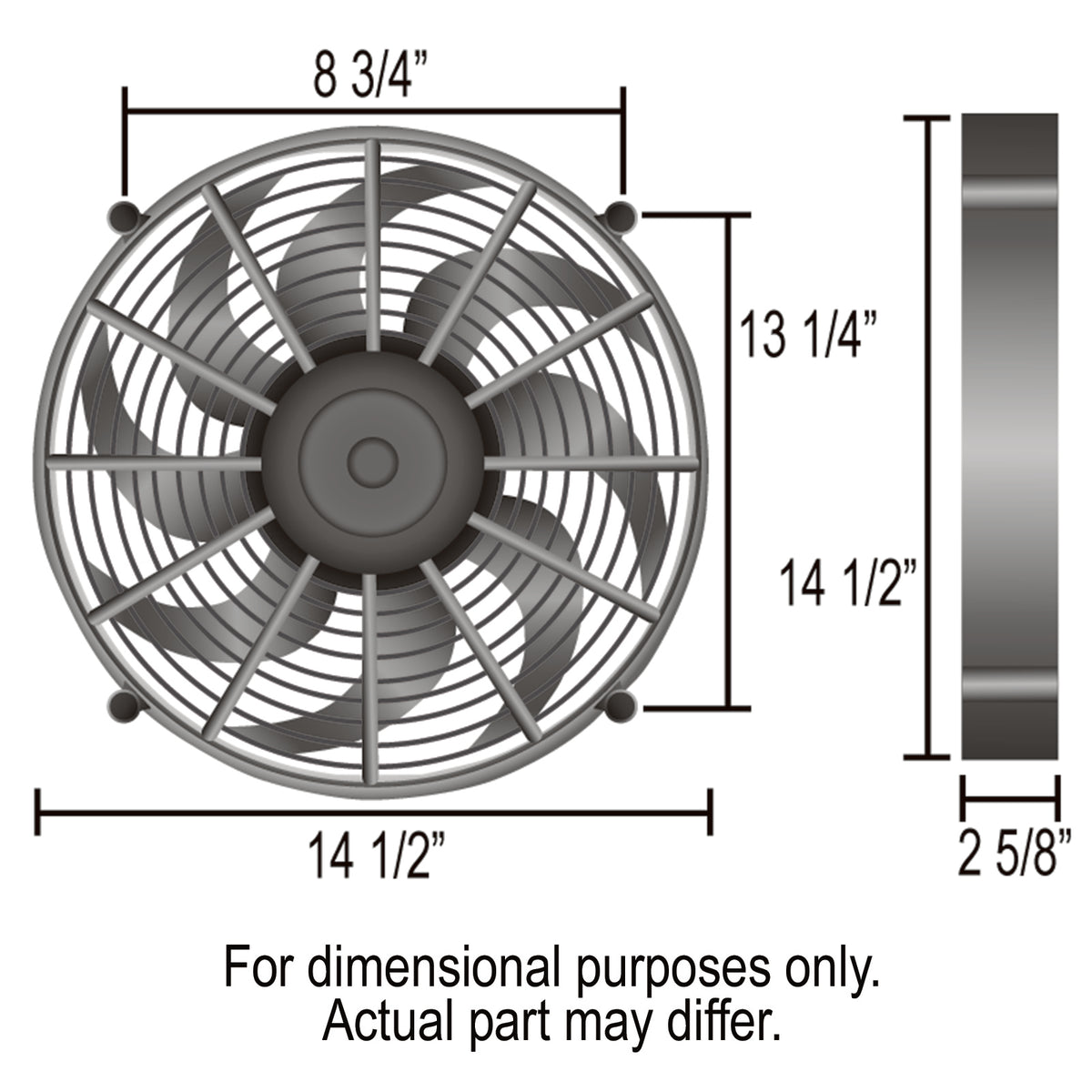 Derale 14" High Output Single Radiator Pusher/Puller 2 Speed Fan 2100Cfm