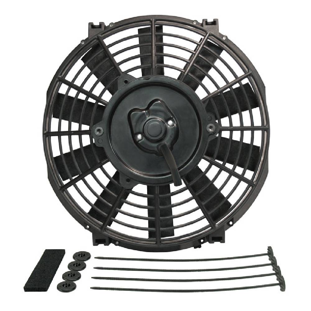 Derale 9" Tornado Electric Reversible Puller Fan with Mount Kit 570Cfm
