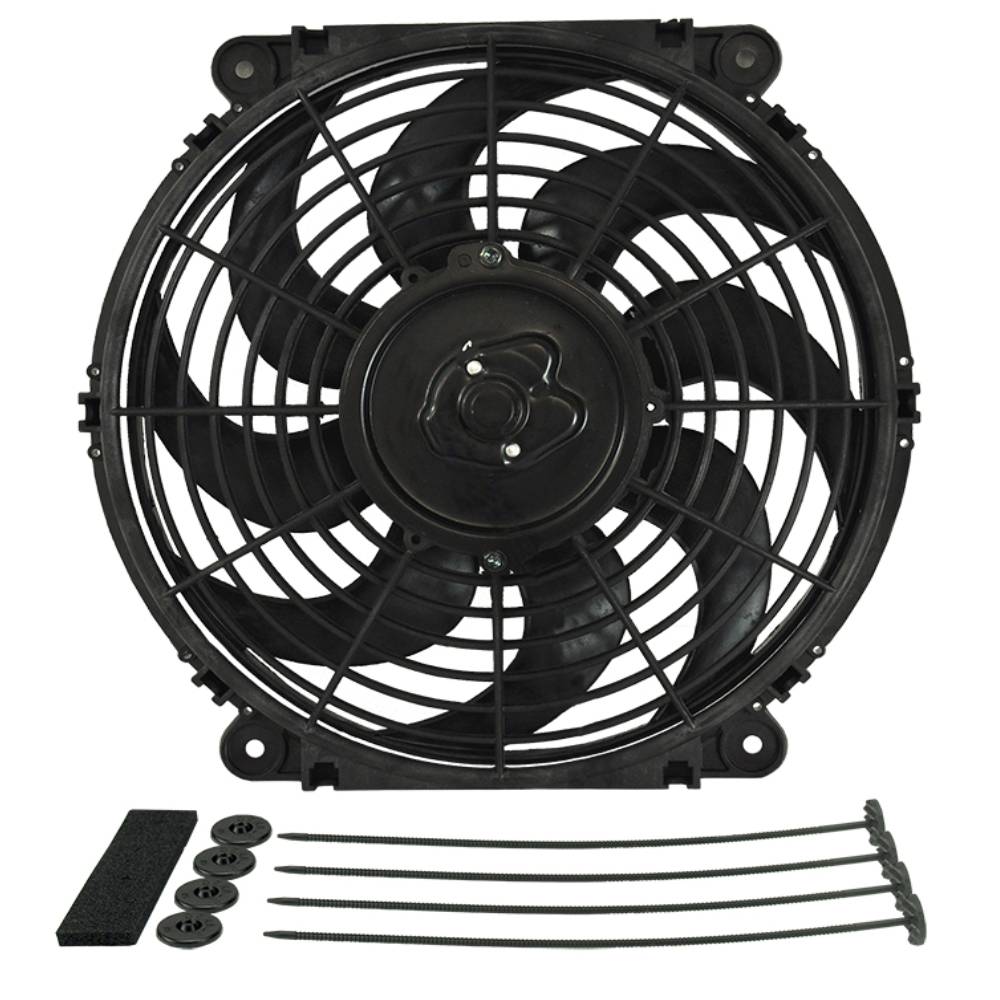 Derale 12" Tornado Electric Reversible Puller Fan with Mount Kit 880Cfm