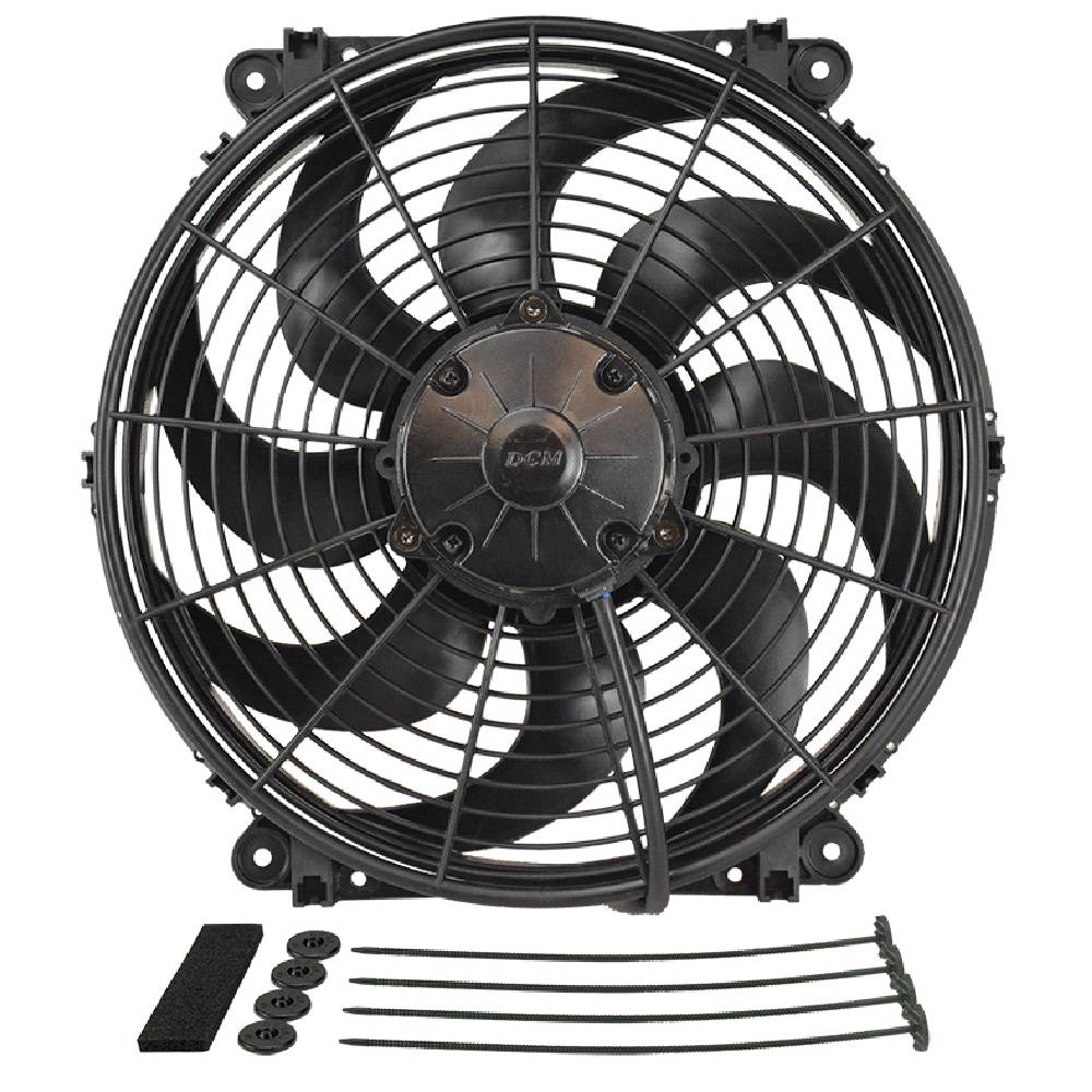 Derale 14" Tornado Electric Reversible Puller Fan with Mount Kit 1350Cfm