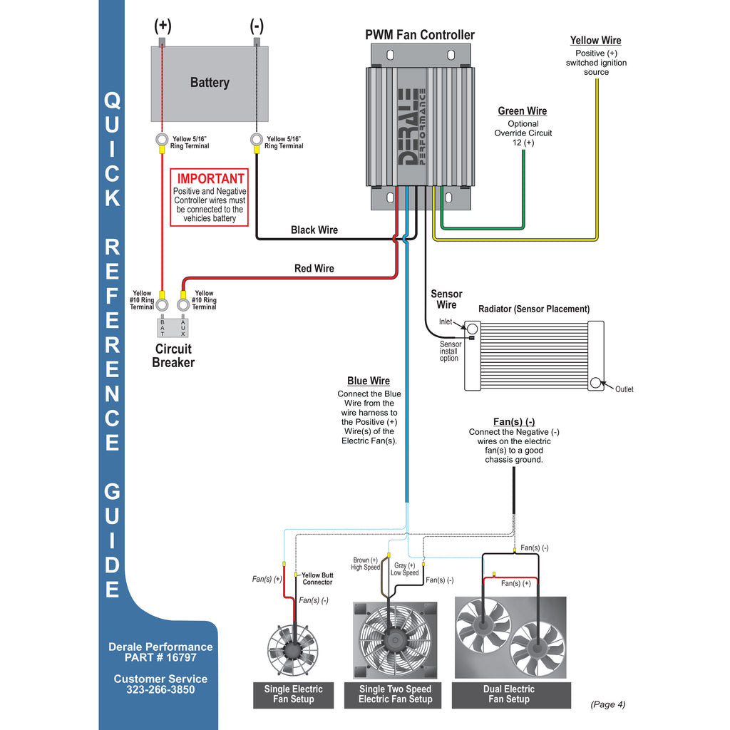 Derale Pulse Width Modulation 70Amp Adjustable Multiple Fan Controller