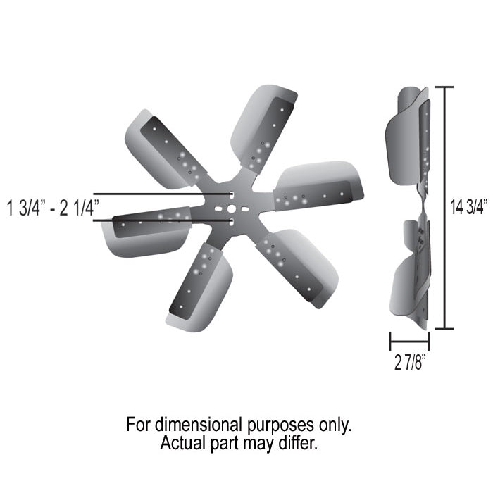 Derale Heavy Duty Stainless Steel Standard Rotation 15 Inch Flex Fan