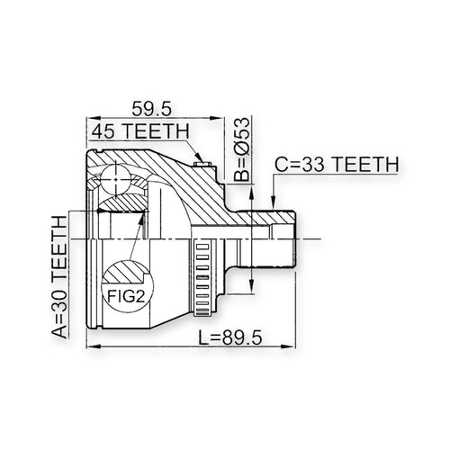 Audi A4/AVANT Front Outer CV Joint 30X53X33