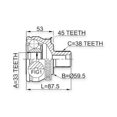 Audi A4/AVANT Front Outer CV Joint 33X59.5X38