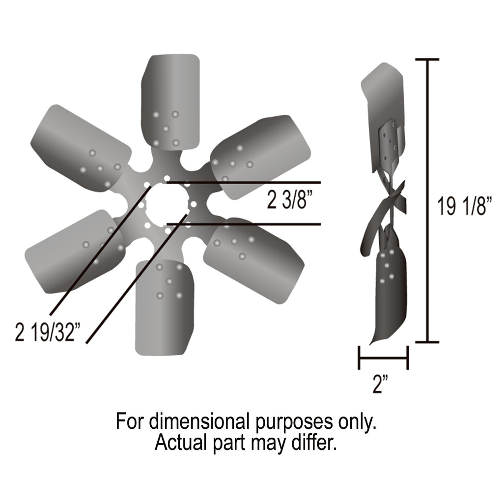 Derale Standard Rotation Fan Clutch Fan Black 19 Inch 8 Hole Centre Hub