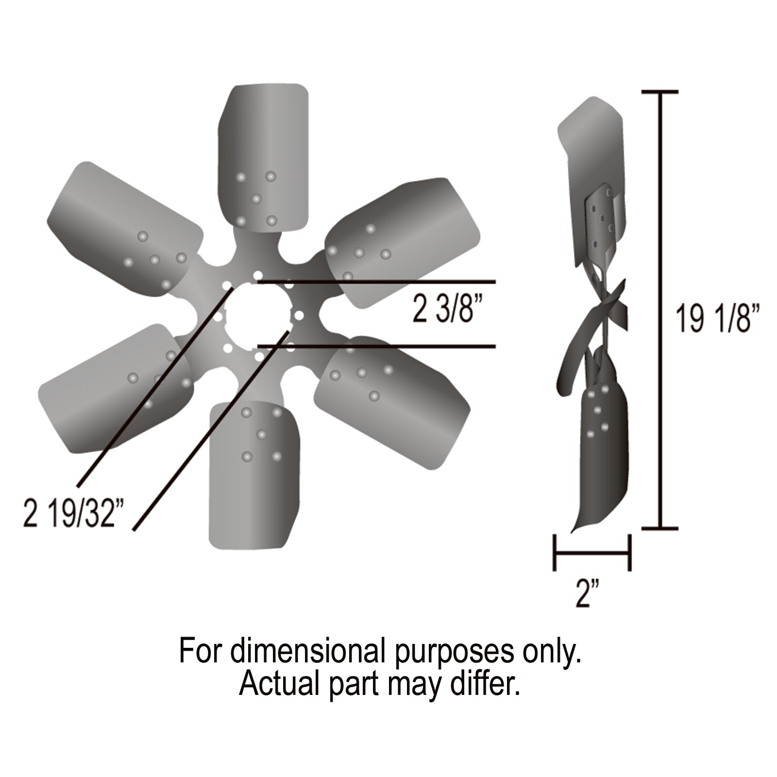 Derale Standard Rotation Fan Clutch Fan Black 19 Inch 8 Hole Centre Hub