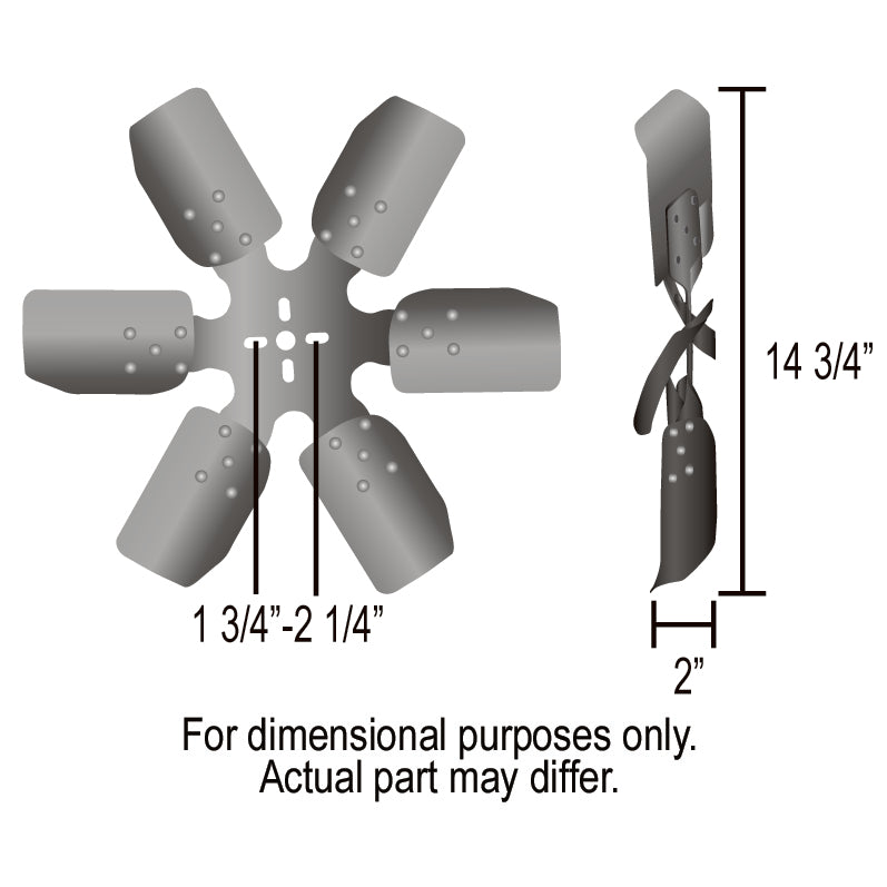 Derale Standard Rotation Rigid Steel/Alloy 6 Blade Race Fan Black 15 Inch