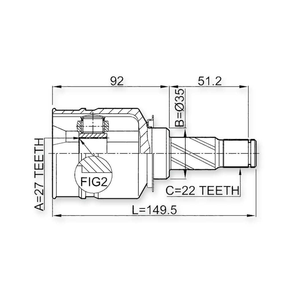Opel Corsa D Front Inner CV Joint 27X35X22