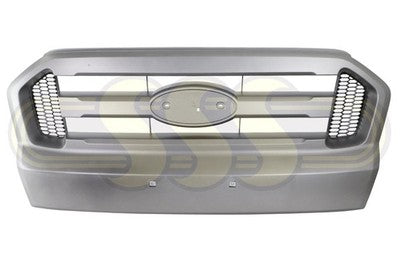 Ford Ranger Ute Grille Assembly Grey, No RANGER Word Assembly (01/15-07/18)