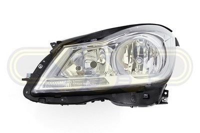 Mercedes C Class Head Lamp Left Hand Chrome No Xenon (09/10-2014)