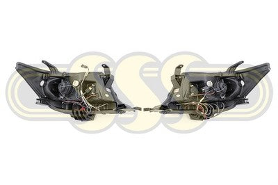 Toyota Hilux 1988-On Head Lamp Set Left Hand + Right Hand Black (07/11-08/15)