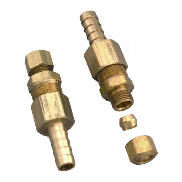 Derale Universal 3/8" Trans Cooler Line to 3/8" Hose Barb Comp Fitting