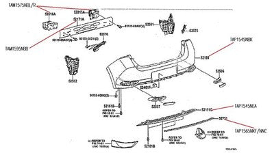 Genuine Toyota Corolla 94-On Bar Mould Rear Chrome (04/16-05/18)