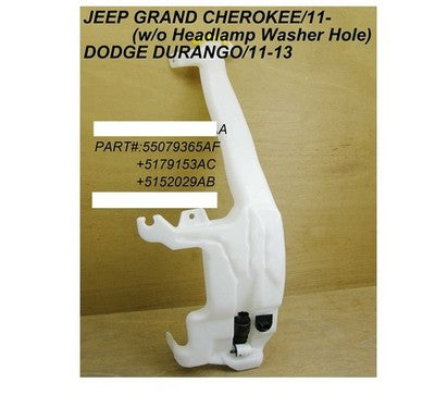 Jeep Grand Cherokee Washer Bottle With Motor No Washer Hole 1 With (2019-2021)