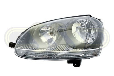 Volkswagen Golf Head Lamp Left Hand Black No Xenon Black No VW No (05/05-12/09)