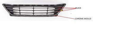 Genuine Hyundai Elantra Bar Grille Front 3 Black Horizontal Bar (10/13-11/15)