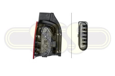 Volkswagen Transporter Tail Lamp Right Hand Red/Clear/Amber Barn (09/04-09/09)