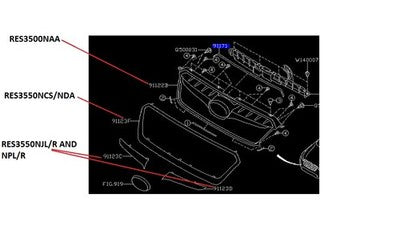 Genuine Subaru Impreza Grille Mould Left Hand Silver (01/15-10/16)