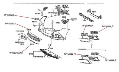 Genuine Toyota Corolla 94-On Bar Grille Front (04/16-05/18)