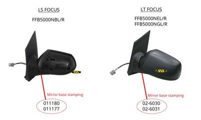 Ford Focus Door Mirror Right Hand No Mirror Light Type With Mirror (05/07-04/09)