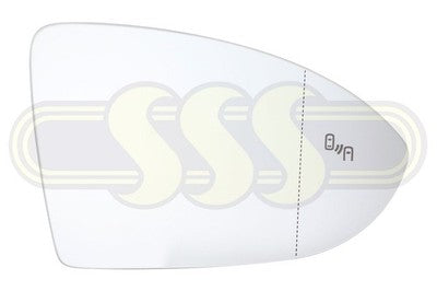 Genuine Volkswagen Golf Door Mirror Glass Right Hand Aspherical (11/16-06/20)