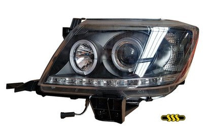 Toyota Hilux 1988-On Head Lamp Set Left Hand + Right Hand Black (07/11-08/15)