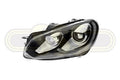 Volkswagen Golf Head Lamp Left Hand Black/Chrome With Xenon No LED (12/09-10/13)