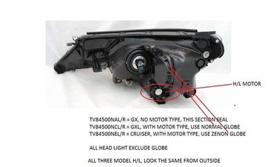 Toyota Rav4 Head Lamp Right Hand With Motor TYC GXL With Motor TYC (12/12-10/15)