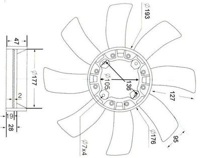 Toyota Landcruiser Radiator Fan Blades 1HZ 1PZ 1HDFTE 1HDT 1HDFT (10/99-01/07)