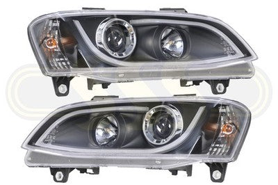 Holden Commodore Head Lamp Set Left Hand + Right Hand Black Black (09/10-05/13)