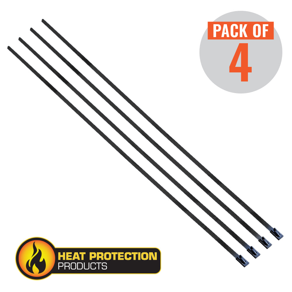 Heat Protection Exhaust Wrap Locking Ties 200mm (8 Inch) Long Heavy Duty Qty 4