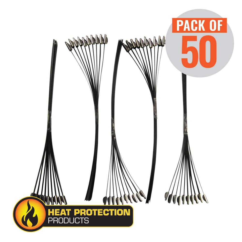 Heat Protection Exhaust Wrap Locking Ties 200mm (8 Inch) Long Heavy Duty Qty 50