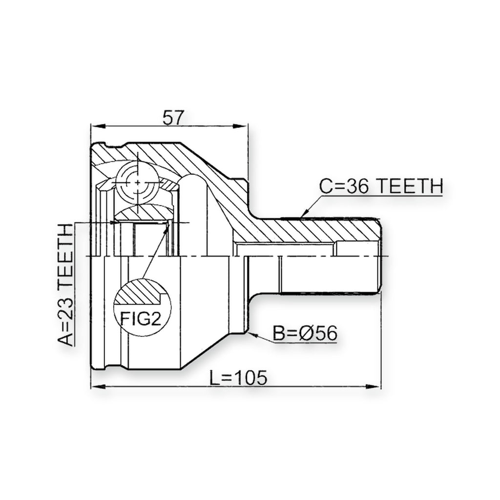 Ford C-Max Front Outer CV Joint 23X56X36