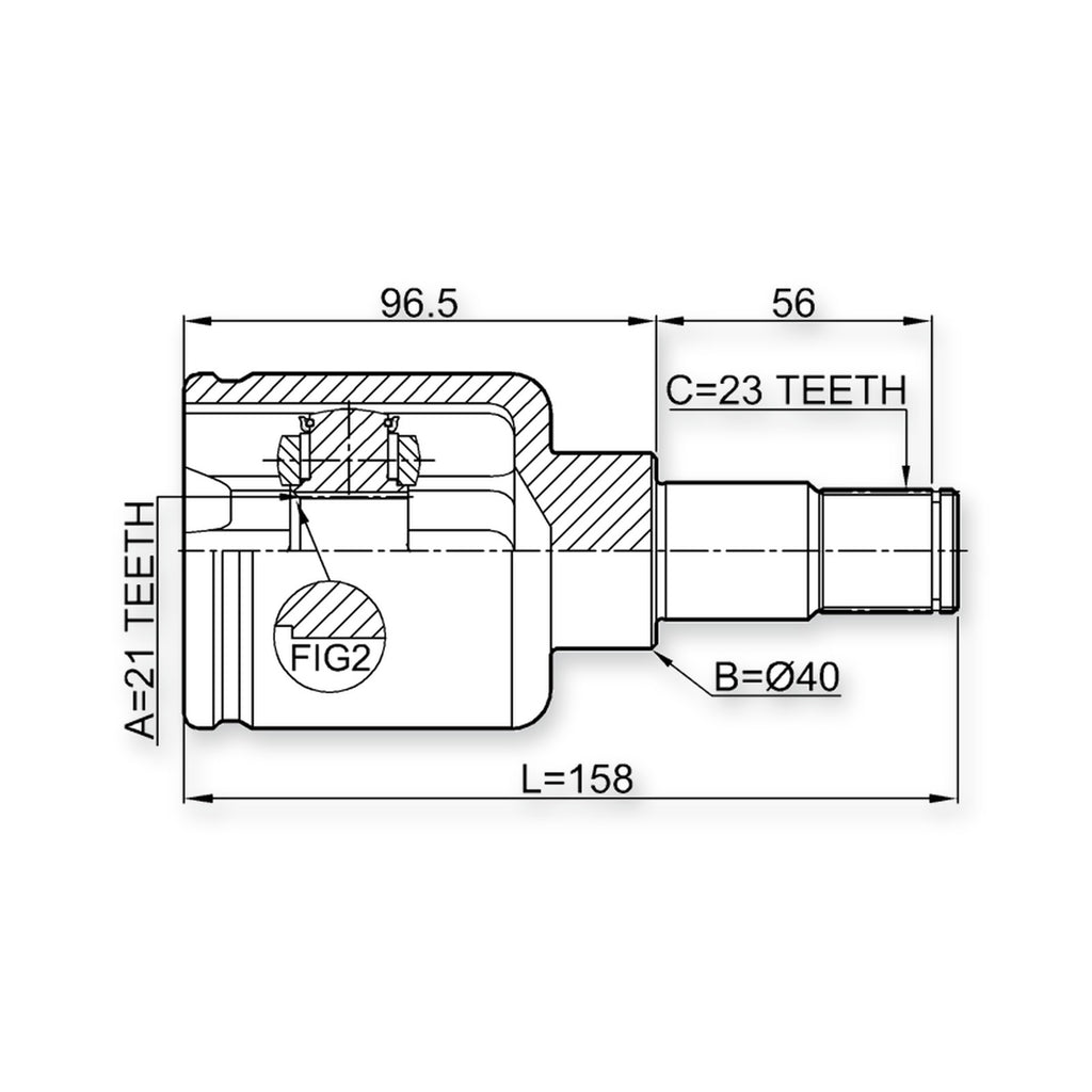 Ford Ecosport Front Left CV Joint 21X40X23