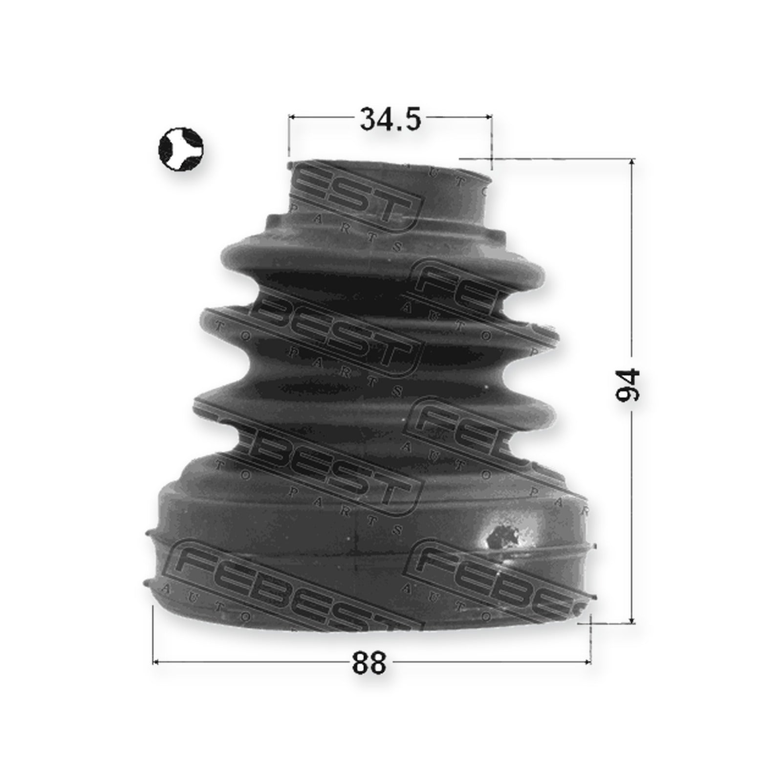 Volvo C30 Inner Boot CV Joint Kit 88X94X34.5