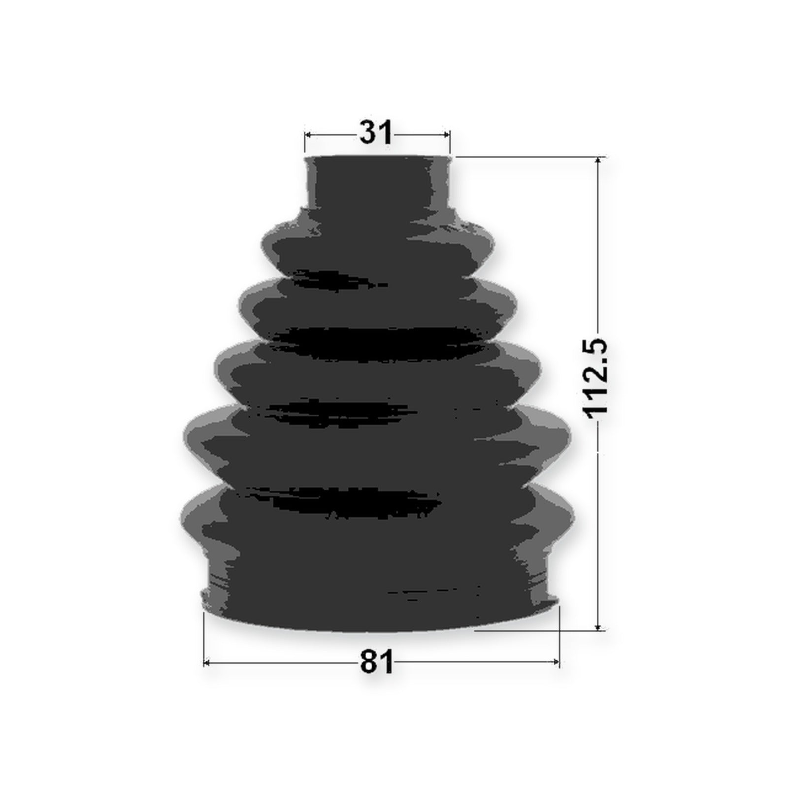 Ford Focus Outer Boot CV Joint Kit Pvc 81X112.5X31