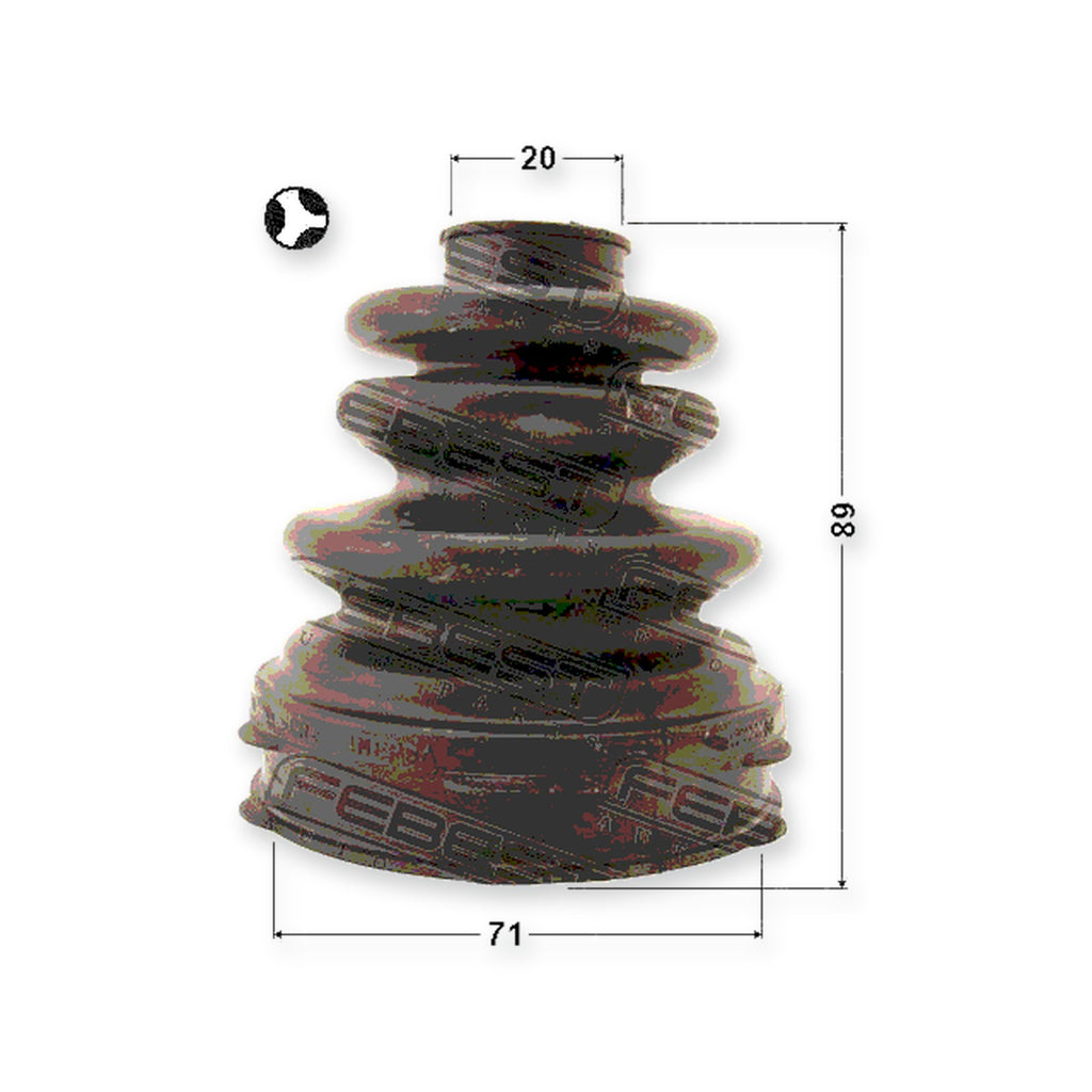 Kia Ceed Inner Boot CV Joint Kit 71X89X20