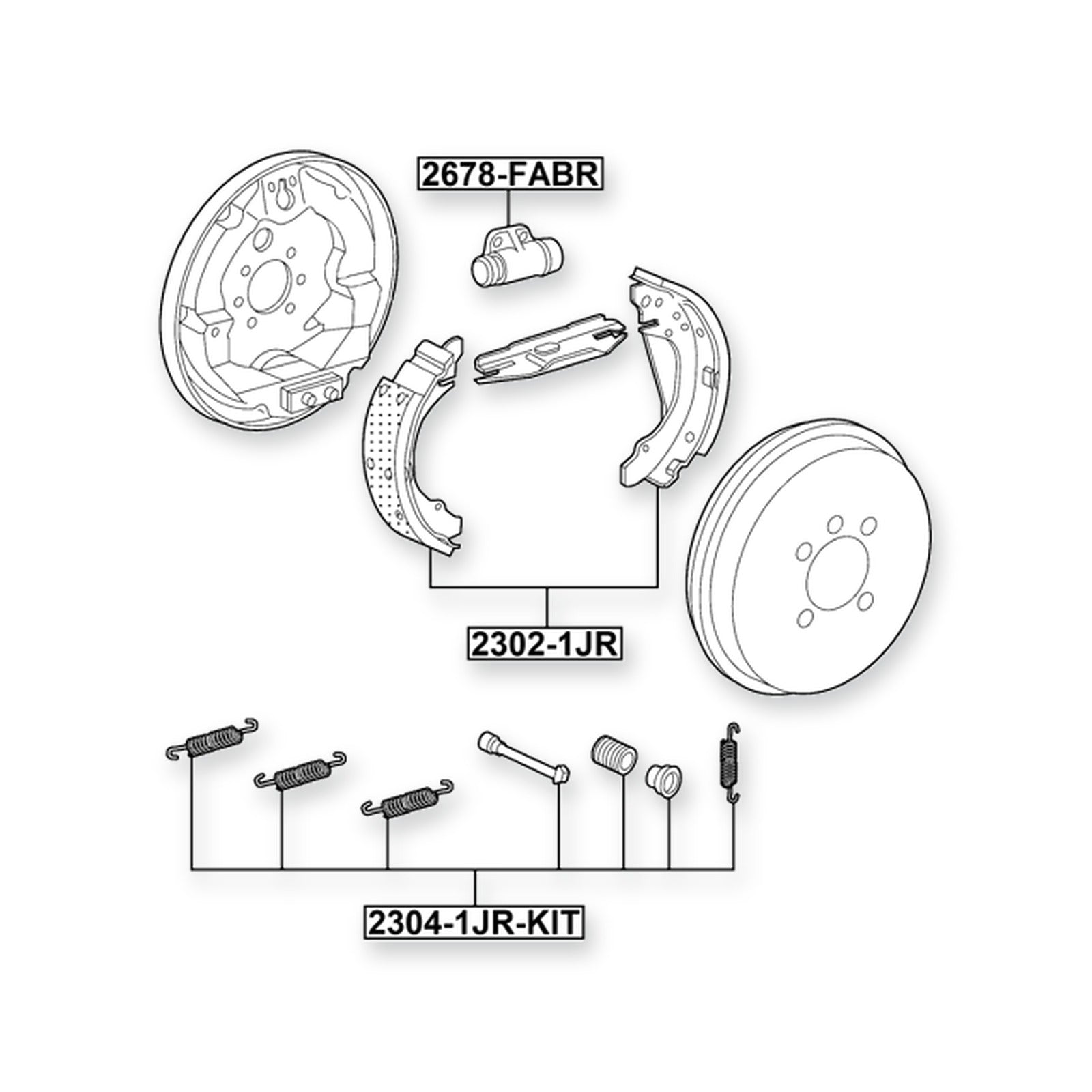 Volkswagen Beetle Rear Shoe Kit, Brake 230X32 (1Kc)