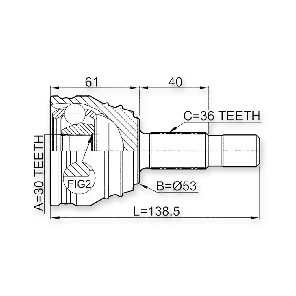 Volkswagen Beetle Front Outer CV Joint 30X53X36 & More